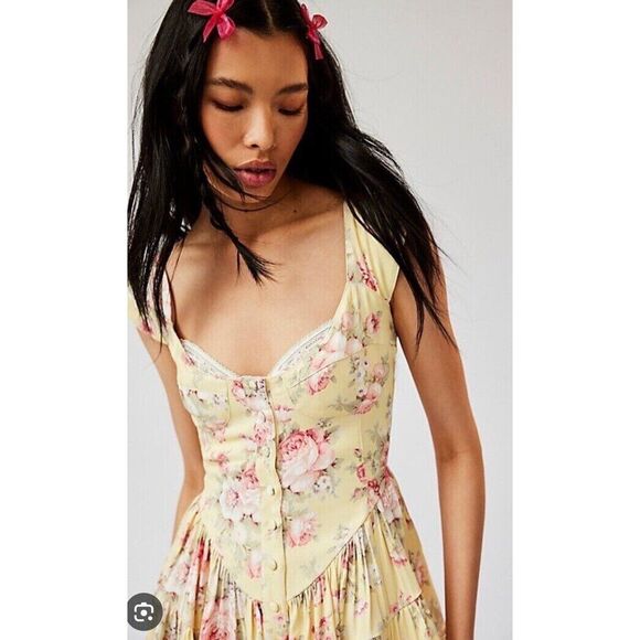 New Free People Vanessa Moon THE ELISABETH ROMPER DRESS    Size Large - Picture 4 of 9